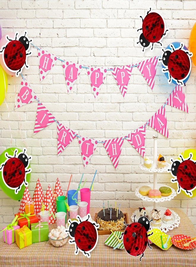 Amyhill 4 Pcs Ladybug Party Decorations Supplies 12 Inch Large Ladybug Honeycomb Centerpiece Birthday Party Decorations 3D Bug Decor Hanging Bug for Birthday Baby Shower Supplies - Image 4